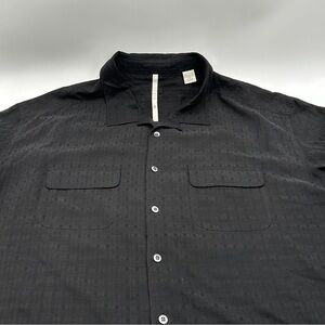 Axis Men's Button-Up Short Sleeve Casual Shirt 100% Silk Black 3XB